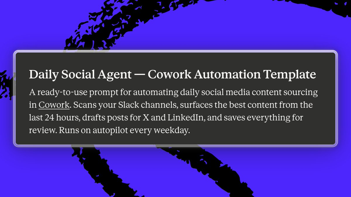 Cowork Daily Social Agent